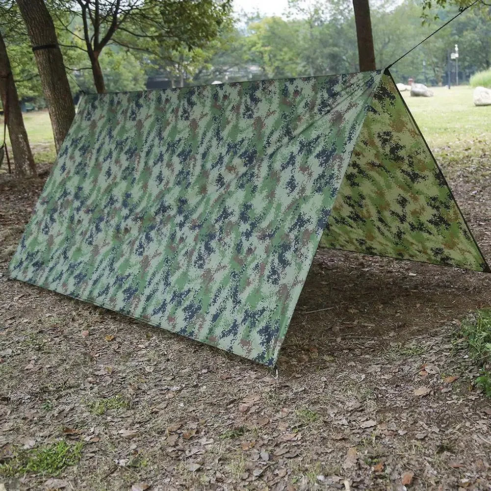 230×140cm Outdoor Waterproof Tarp Camouflage Outdoor Rain Canopy Portable Shade Uv Survival Mat for Picnic、BBQ、Camping、Outdoor