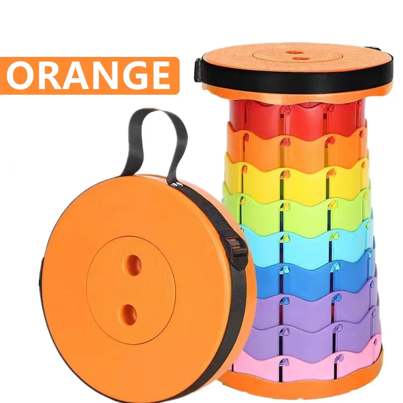 Portable Telescoping Folding Camping Stool, Outdoor Foldable Beach Chair, Folding Camping Chair for Travel Hiking Fishing Garden