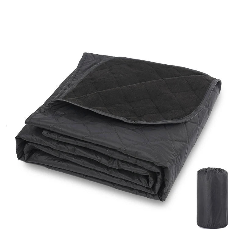 Winter Outdoor Polar Fleece Camping Blanket Waterproof Moisture-proof Picnic Mat Thickened Portable Camping Picnic Travel Mat