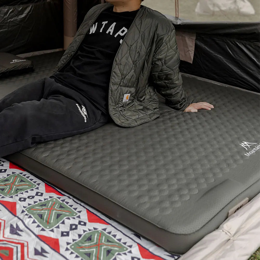 Single/Double Air Mattress Outdoor Camping High Rebound Sponge TPU Automatic Inflatable Cushion Bed for Hiking Backpacking