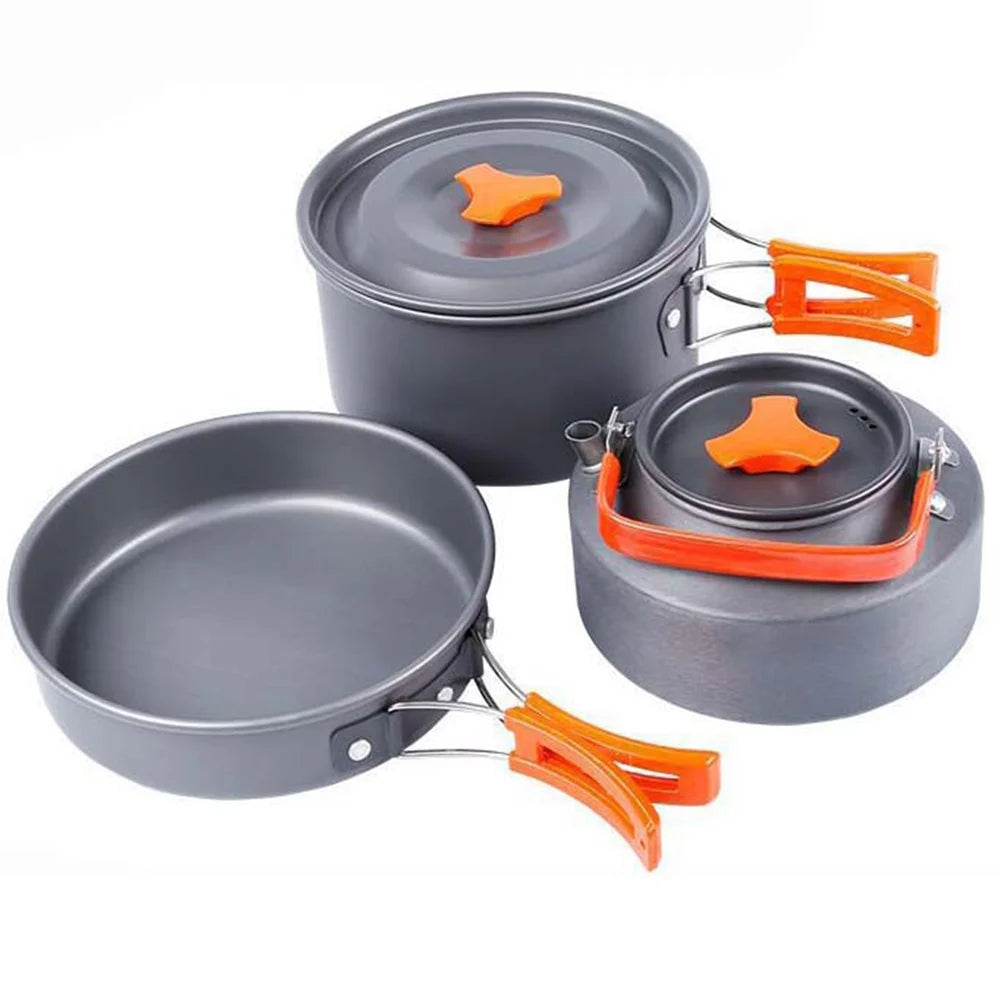 Outdoor Camping Cookware Set - Portable Kitchen Gear Utensils Dishes Bowler Pots And Bowls for Hiking Picnic Travel