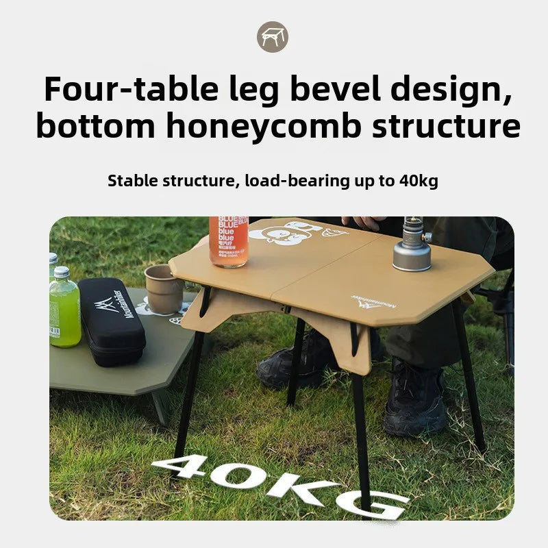 Mountainhiker Camping Folding Table Lightweight Outdoor Camping Two Board Folding Table with Carrying Bag Portable Casual Table