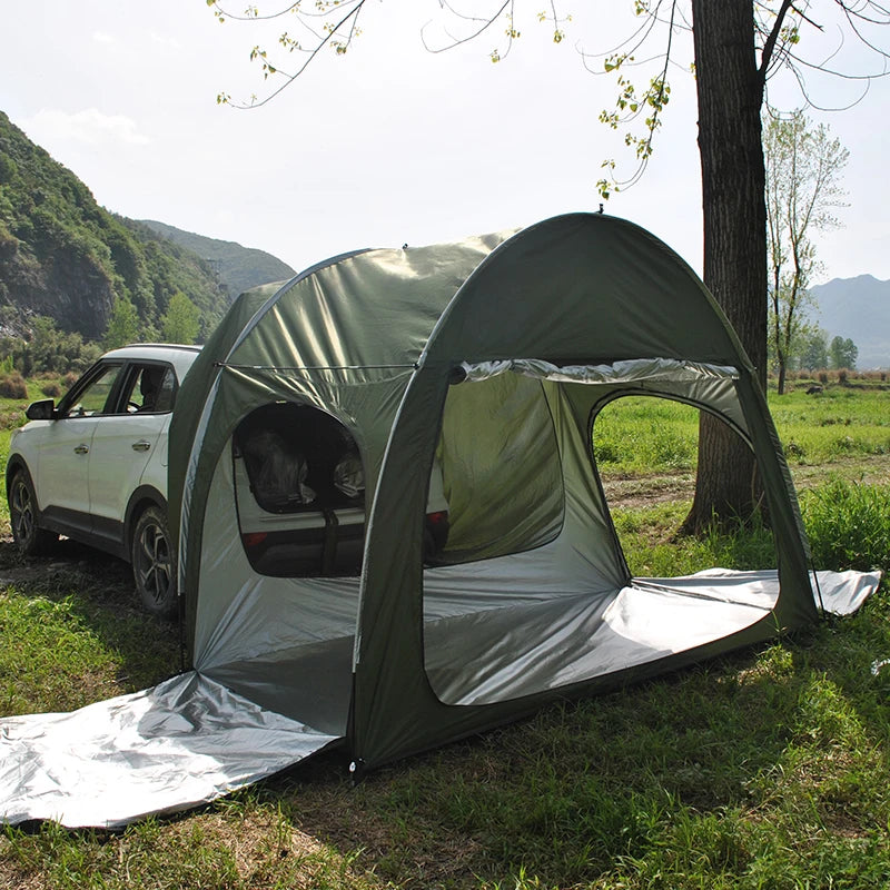 Car Rear Tent with Floor, SUV Back Tent Stand, Freely Hatchback Tent, Generous Vertical Height, Reliable in All Elements