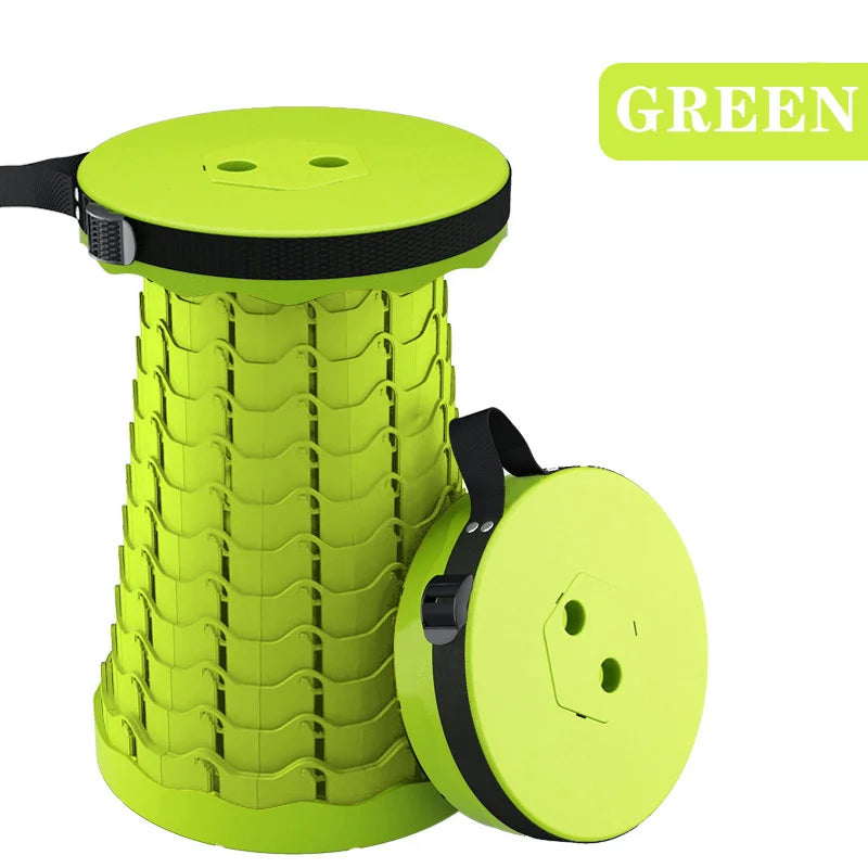 Portable Telescoping Folding Camping Stool, Outdoor Foldable Beach Chair, Folding Camping Chair for Travel Hiking Fishing Garden