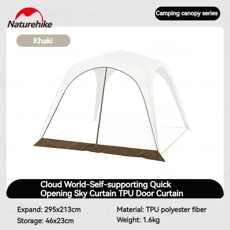 Naturehike Awning 10㎡ camping Tarp Shelter Canopy Quickly open 4 Persons Large Shade  Titanium Vinyl Black UPF50+ Waterproof