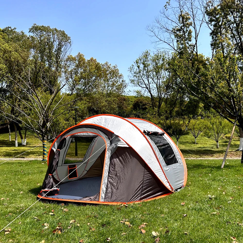 A pop-up tent for family travel, waterproof camping boat tent, portable outdoor tent for camping and hiking trips