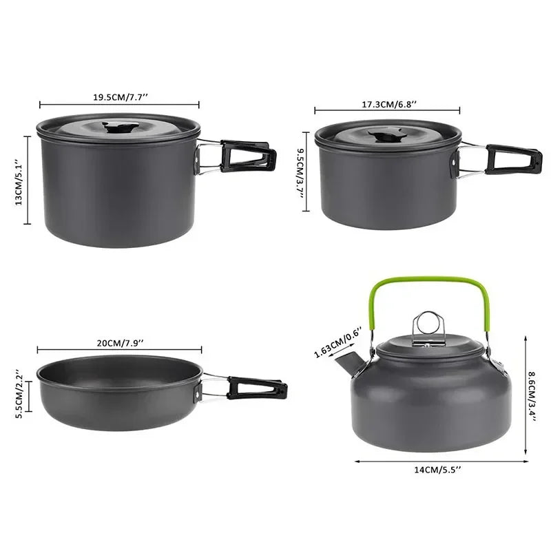 Lightweight and Portable Camping Cookware Set, Pot and Pan with Carrying Bag, Perfect for Outdoor Camping