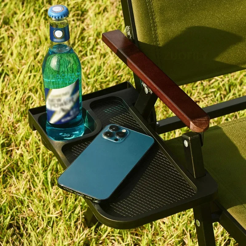 2pcs Folding Chair Outdoor Side Storage Tray Lounge Chair Backrest Tray Camping Chairs Cup Holder Folding Universal Cup Pedestal